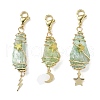 Wire Wrapped Nuggets Electroplated Natural Quartz Crystal Pendant Decorations HJEW-JM03127-08-2