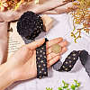 5 Yards Polyester 3D Star Gold Stamping Ribbon OCOR-TAC0023-14E-7