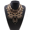 Alloy Crystal Rhinestone Trible Floral Chunky Bib Necklaces for Women FS-WG76656-06-1