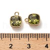 Brass Micro Pave Clear Cubic Zirconia Charms KK-B110-01G-02-3