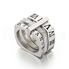Roman Numerals 304 Stainless Steel & Crystal Rhinestone Finger Rings FS-WGD9A22-28-2
