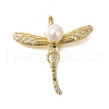 Rack Plating Brass Micro Pave Cubic Zirconia Pendants ZIRC-F142-23G-1