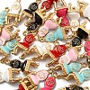 30Pcs 6 Colors Alloy Enamel Pendants ENAM-CJ0002-36-4