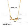 Stainless Steel Crystal Rhinestone Fish Bone Pendant Necklaces for Women RG3974-4
