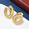 304 Stainless Steel Spiral Croissant Stud Earrings for Women EJEW-Z095-01G-3