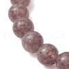 6mm Round Natural Strawberry Quartz Beaded Stretch Bracelets for Women Men BJEW-JB10455-3
