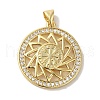 Rack Plating Brass Micro Pave Cubic Zirconia Pendants KK-P267-09G-1