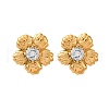 304 Stainless Steel Rhinestone Stud Earrings EJEW-R027-03G-4