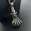 Skull Skeleton Hand Pendant Vintage Punk Stainless Steel Necklace Jewelry KH6935-2