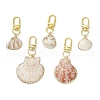 5Pcs Electroplate Shell Pendant Decorations HJEW-JM03084-2