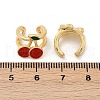Brass Enamel Cuff Earrings EJEW-Q045-01G-3