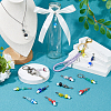 14Pcs 7 Colors Mushroom Handmade Lampwork Pendant Decorations HJEW-FH00070-5