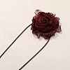 3D Flower Polyester Wrap Choker Necklaces for Women FS-WG577A7-01-1