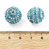 Stripe Pattern Polymer Clay Rhinestone Beads CLAY-NH0001-01D-3