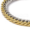 Two Tone Vacuum Plating 201 Stainless Steel Curb Chain Bracelet with 304 Stainless Steel Clasps for Men Women BJEW-M235-02B-GP-2