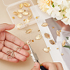 Unicraftale 20Pcs Leaf Brass Stud Earring Findings KK-UN0002-14-4
