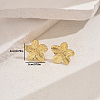 Stylish Stainless Steel Striped Flower Stud Earrings CN5900-1-2