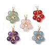 Natural Rose Quartz/Amethyst/Carnelian/Green Aventurine/Quartz Round Beaded Pendants PALLOY-JF03468-1