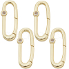 SUNNYCLUE 4Pcs Rack Plated Brass Micro Pave Clear Cubic Zirconia Clasps KK-SC0005-70-1