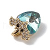 Real 18K Gold Plated Rack Plating Brass Micro Pave Clear Cubic Zirconia Pendants KK-C015-10G-01-2