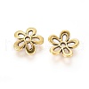 5-Petal Tibetan Style Alloy Flower Bead Caps TIBEB-1064-AG-LF-2