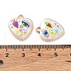 Rack Plating Alloy Enamel Pendants X-FIND-E043-02KCG-3