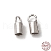 Rhodium Plated 925 Sterling Silver Cord Ends STER-P055-01C-P-1