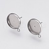 Non-Tarnish 202 Stainless Steel Stud Earring Settings STAS-I088-D-03P-1