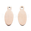 Ion Plating(IP) 304 Stainless Steel Stamping Blank Tag Pendants X-STAS-D167-13RG-2
