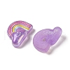 Glitter Plated Resin Cabochons RESI-H163-07D-2