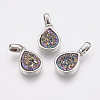 Natural Druzy Agate Pendants KK-G343-13F-P-1