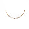 Natural Shell Heart & Glass Seed Beaded Necklace & Stretch Bracelet SJEW-JS01272-6