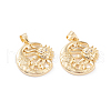 Brass Micro Pave Clear Cubic Zirconia Pendants ZIRC-L093-64G-1