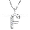 SHEGRACE Rhodium Plated 925 Sterling Silver Initial Pendant Necklaces JN902A-1