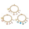 3Pcs 3 Colors Ocean Theme Aluminium Twisted Curb Chain Bracelets for Women BJEW-JB11650-2