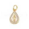 Brass Micro Pave Clear Cubic Zirconia Pendants KK-E111-31G-G-1