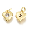 Brass Micro Pave Clear Cubic Zirconia Charms KK-M206-37G-2