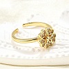 Brass Micro Pave Clear Cubic Zirconia Cuff Rings for Women RJEW-H247-27G-2