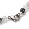 Natural Tourmalinated Quartz Graduated Beaded Necklaces & Stretch Bracelets Jewelry Sets SJEW-H304-01D-4
