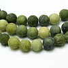 Round Frosted Natural TaiWan Jade Bead Strands X-G-M248-10mm-02-4