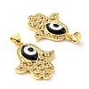Brass Cubic Zirconia Pendants KK-K338-01G-07-3