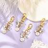 Flat Round with Letter A`Z Alloy Enamel Pendant Decoration HJEW-JM02403-2