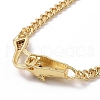 Cubic Zirconia Leopard Pendant Necklace with Brass Curb Chains for Women NJEW-G096-01G-05-3