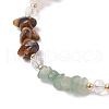 Chakra Natural Rose Quartz & Amethyst & Apatite & Aquamarine & Green Aventurine & Tiger Eye & Carnelian Chip Beaded Bracelets for Women BJEW-JB11740-02-3