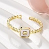 Brass Shell Cuff Rings for Women RJEW-C126-01G-2
