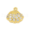 Rack Plating Brass Micro Pave Clear Cubic Zirconia Charms KK-P277-10G-1