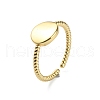 Brass Flat Round Open Cuff Ring RJEW-WH0004-25G-1