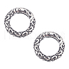 Unicraftale 2Pcs Tibetan Style 316 Surgical Stainless Steel Textured Spring Gate Rings STAS-UN0040-91-1