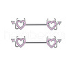 304 Stainless Steel Pink Cubic Zirconia Nipple Rings WGE5BE3-09-1