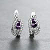 Brass Micro Pave Cubic Zirconia Hoop Earrings WG7D53C-08-1